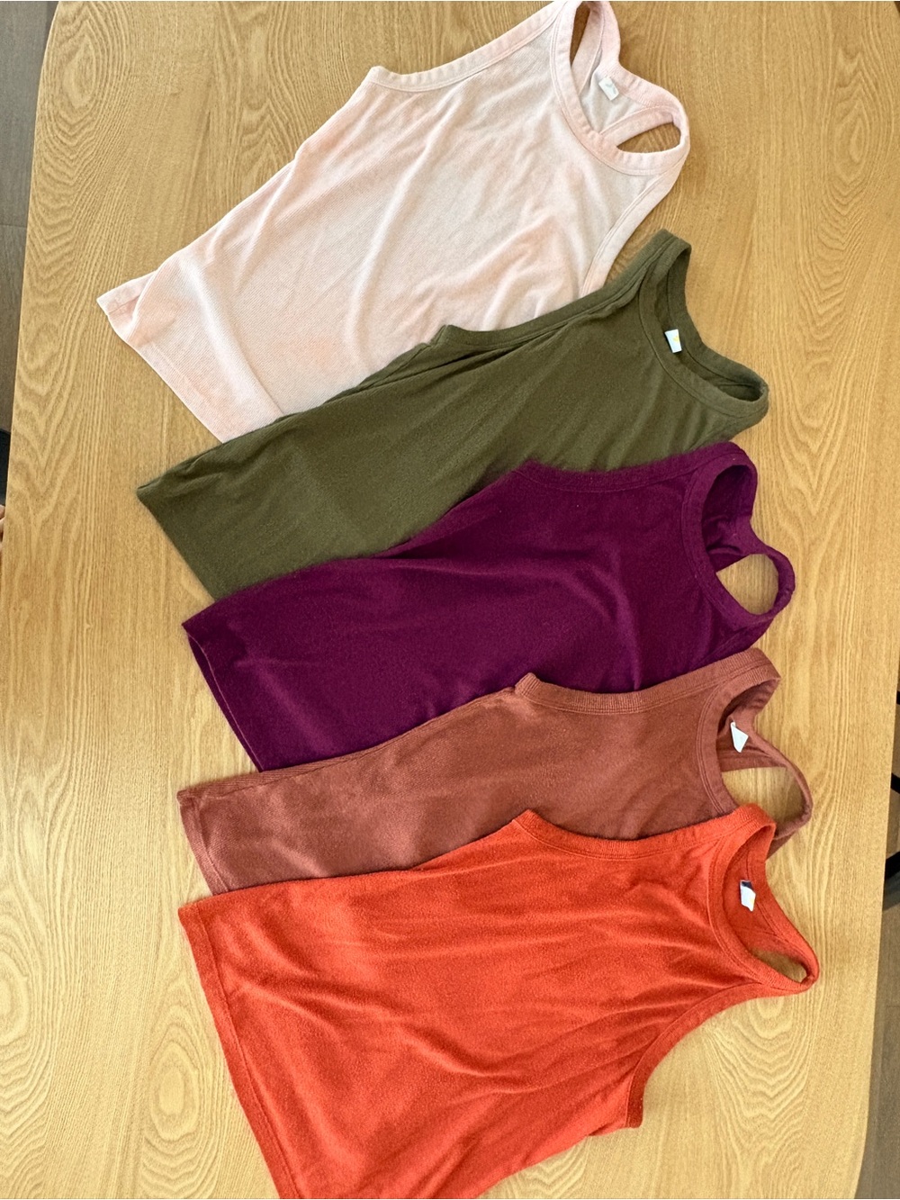 Old Navy Women's Ribbed Racerback Tank Tops - Pink, Olive, Plum, Rust, Orange